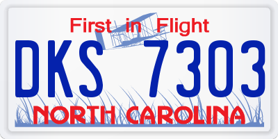 NC license plate DKS7303