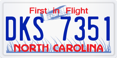 NC license plate DKS7351