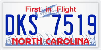 NC license plate DKS7519