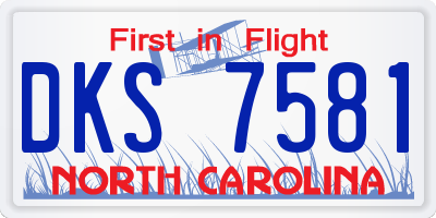 NC license plate DKS7581