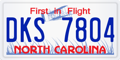 NC license plate DKS7804