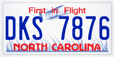 NC license plate DKS7876