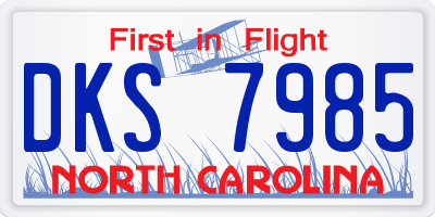 NC license plate DKS7985