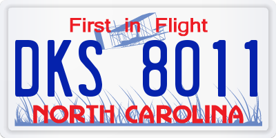 NC license plate DKS8011