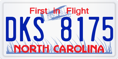 NC license plate DKS8175