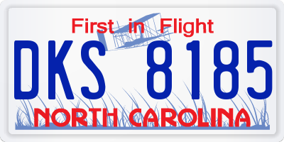 NC license plate DKS8185