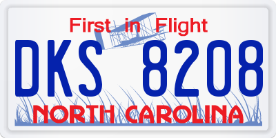 NC license plate DKS8208