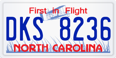 NC license plate DKS8236