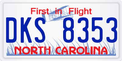 NC license plate DKS8353