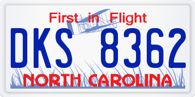 NC license plate DKS8362