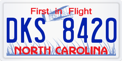 NC license plate DKS8420