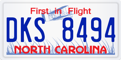 NC license plate DKS8494