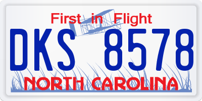 NC license plate DKS8578