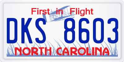 NC license plate DKS8603