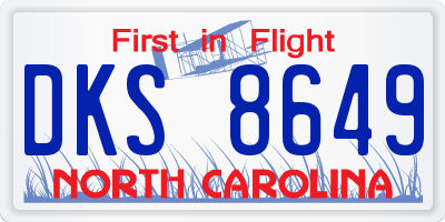 NC license plate DKS8649