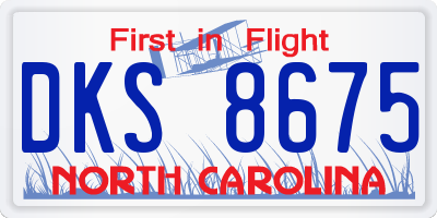 NC license plate DKS8675