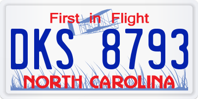 NC license plate DKS8793