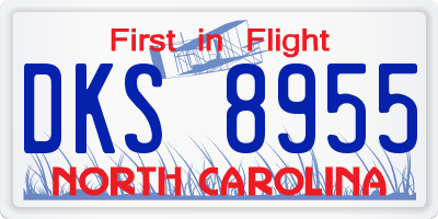 NC license plate DKS8955
