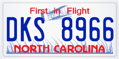 NC license plate DKS8966