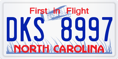 NC license plate DKS8997