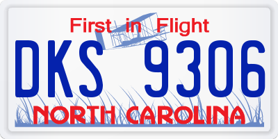 NC license plate DKS9306
