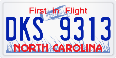 NC license plate DKS9313