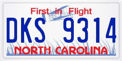 NC license plate DKS9314