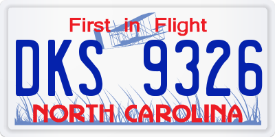 NC license plate DKS9326