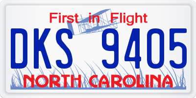 NC license plate DKS9405