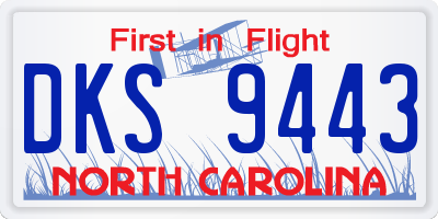 NC license plate DKS9443