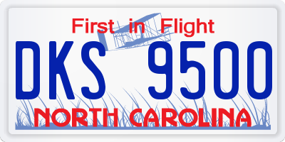 NC license plate DKS9500