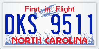 NC license plate DKS9511