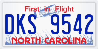 NC license plate DKS9542