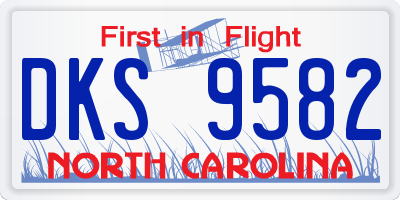 NC license plate DKS9582