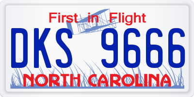 NC license plate DKS9666