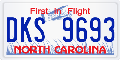 NC license plate DKS9693