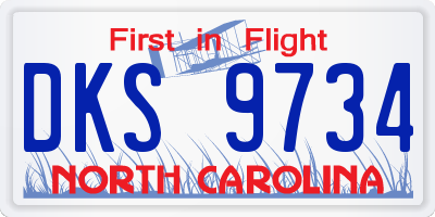 NC license plate DKS9734
