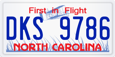 NC license plate DKS9786