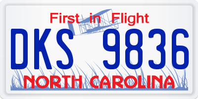 NC license plate DKS9836