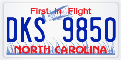 NC license plate DKS9850