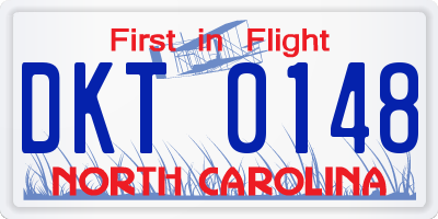 NC license plate DKT0148