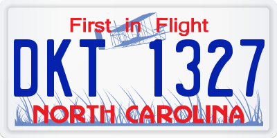 NC license plate DKT1327
