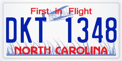 NC license plate DKT1348