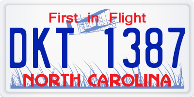 NC license plate DKT1387