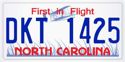 NC license plate DKT1425
