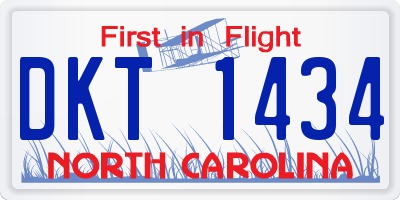 NC license plate DKT1434