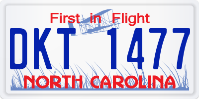 NC license plate DKT1477