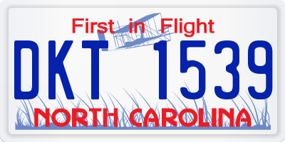 NC license plate DKT1539