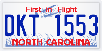 NC license plate DKT1553