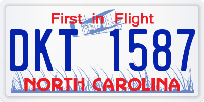 NC license plate DKT1587